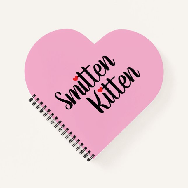 Cuaderno Smitten Kitten Cute Valentine Heart Shaped (Anverso)