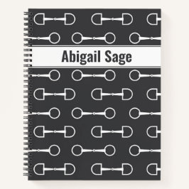 Cuaderno Snaffle personalizada se muerde el caballo blanco