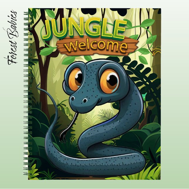 Cuaderno Snake Wildlife Animal Character Cartoon Graphic 🐍 (Cute Serpent Notebook, Woodland Wildlife Animal Lover Stationery, Snake Graphic Reptile Character 🐍)