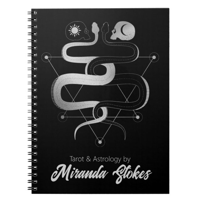 Cuaderno Snakes & Skulls gemelos Gothic negro y plateado (Frente)