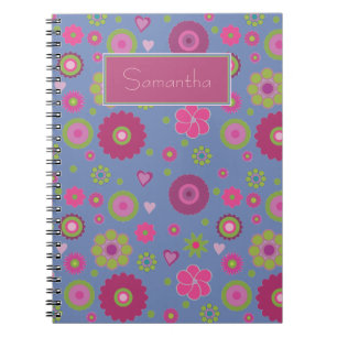 Cuaderno Snazzy Patrón de Flor Hippy Personalizado