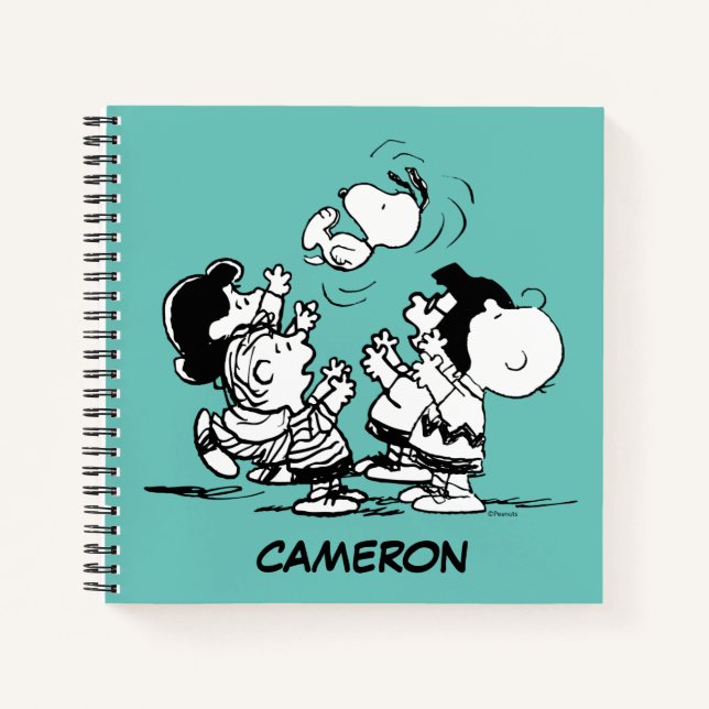 Cuaderno Snoopy de levantamiento de bandas de cacahuetes (Anverso)