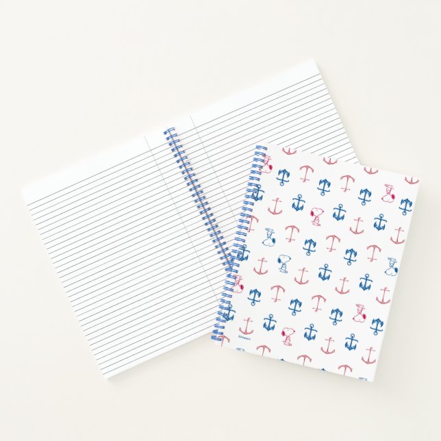 Cuaderno Snoopy Nautical Anchor Pattern (Interior)