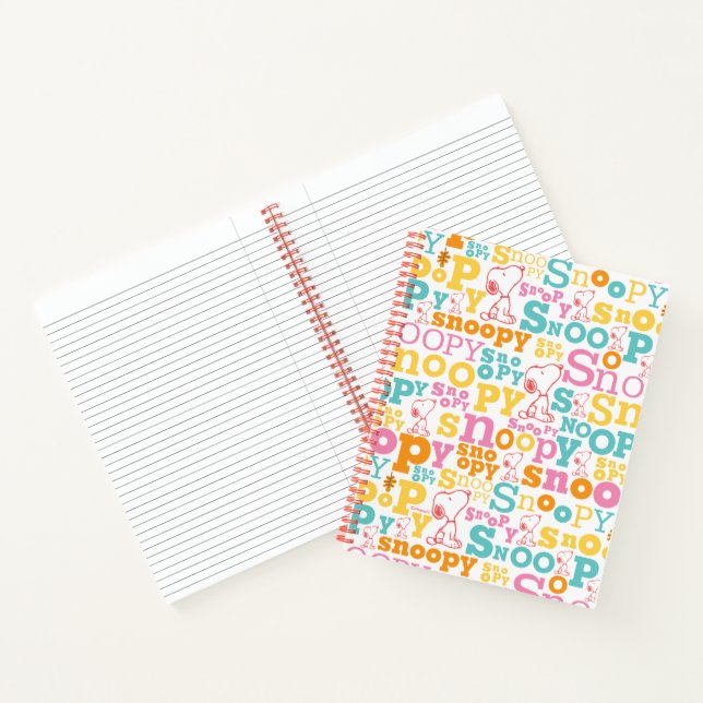 Cuaderno Snoopy Pastel Text Pattern (Interior)