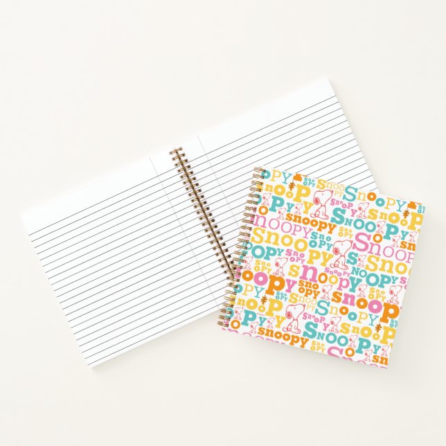 Cuaderno Snoopy Pastel Text Pattern (Interior)