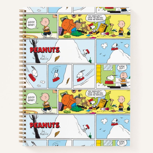 Cuaderno Snoopy Sled Riding Food Dish (Anverso)