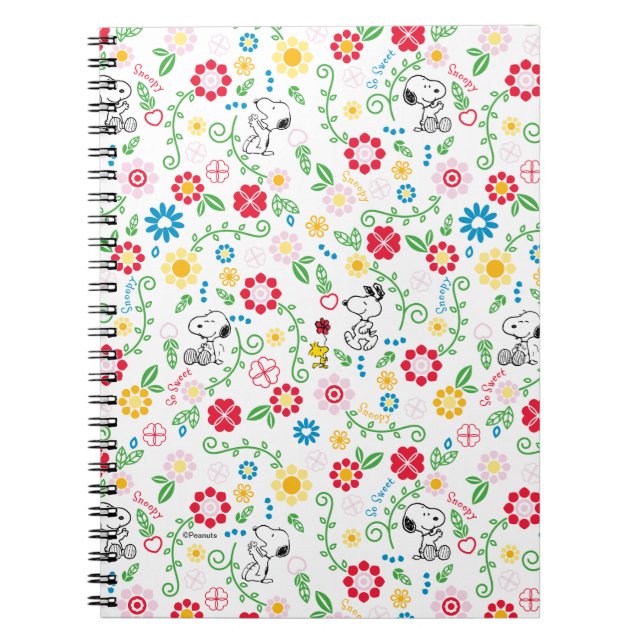 Cuaderno Snoopy So Sweet Flower Pattern (Frente)