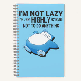 Cuaderno Snorlax being lazy from pokemon