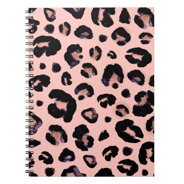 Cuaderno Snow Leopard gris negro beige fondo sin costuras. (Frente)