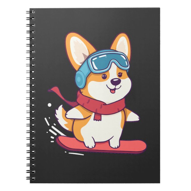Cuaderno Snowboard-Corgi Perfekt für Hundefans (Frente)