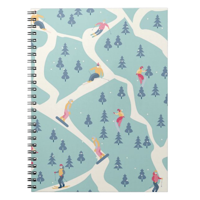 Cuaderno Snowboard, resort de invierno, recreación activa. (Frente)