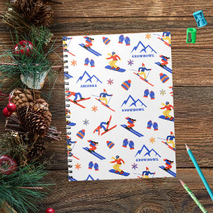 Cuaderno Snowbowl Patrón de snowboard en esquí de la montañ