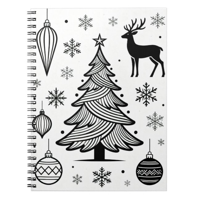Cuaderno Snowflakes Line Art Notebook (Frente)