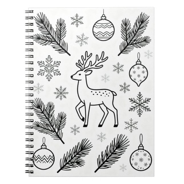 Cuaderno  Snowflakes Line Art Notebook (Frente)