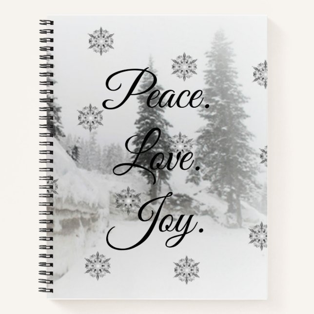 Cuaderno Snowflakes Snowflakes Navidades sketch blanco negr (Anverso)