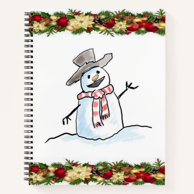 Cuaderno Snowman de bloc de notas espiral (Anverso)
