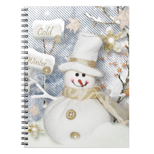 Cuaderno Snowman de invierno frío (Frente)