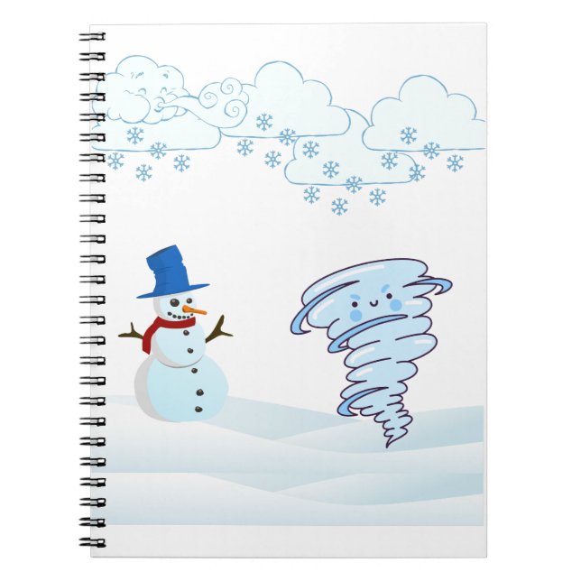 Cuaderno Snowman de invierno y viento (Frente)