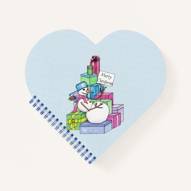 Cuaderno Snowman escalando en regalos (Anverso)