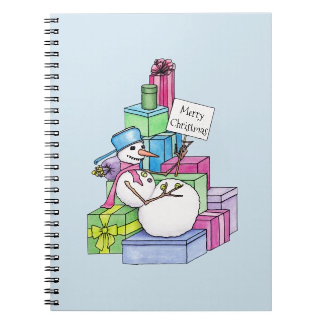 Cuaderno Snowman escalando en regalos (Frente)