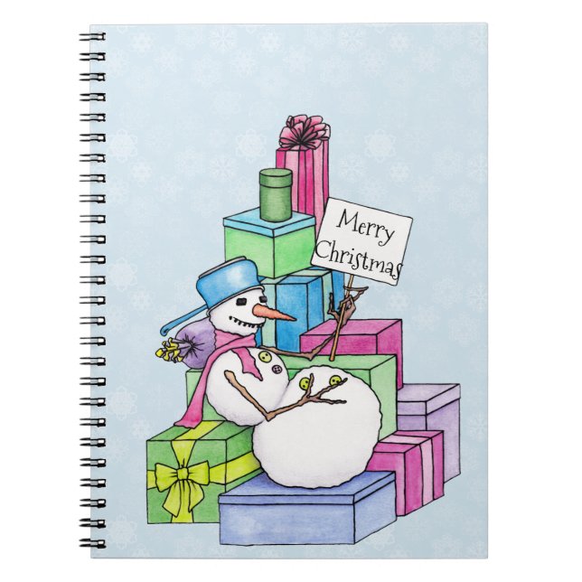 Cuaderno Snowman escalando en regalos (Frente)