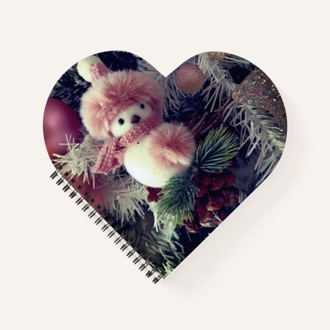 Cuaderno Snowman Heart-Shaped Spiral Notebook (Anverso)