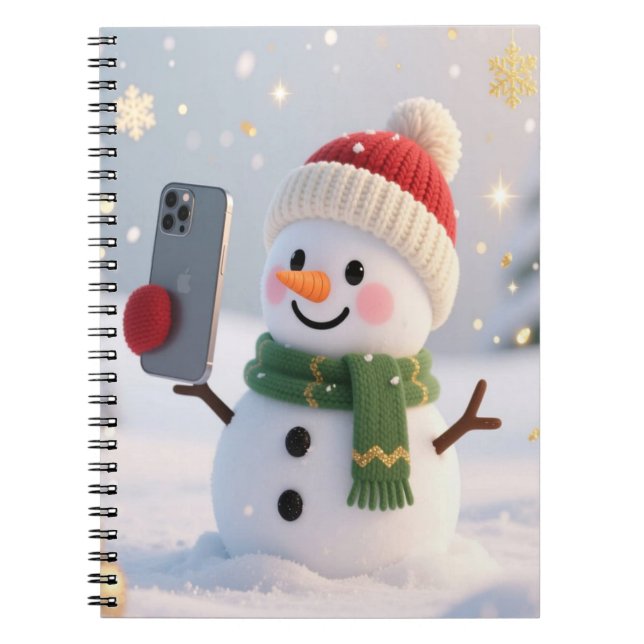 Cuaderno Snowman Selfie Spiral Photo Notebook (Frente)