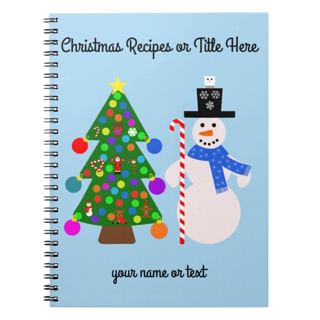 Cuaderno Snowman y Árbol de Navidad #3 Bloc de notas espira (Frente)