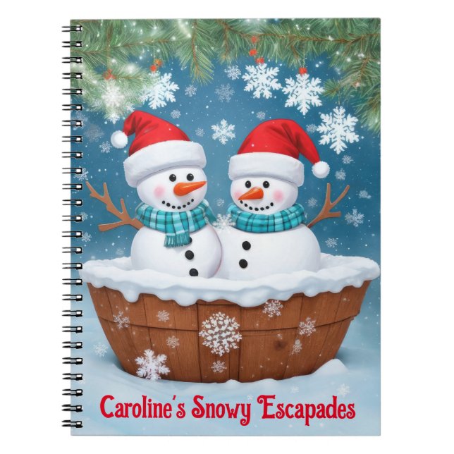 Cuaderno Snowmen divertido (Frente)