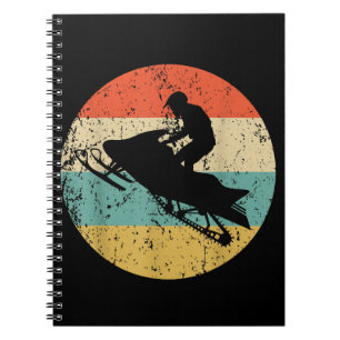 Cuaderno Snowmobile estilo retro estilo moto de nieve