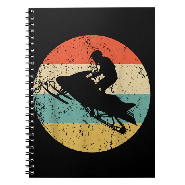 Cuaderno Snowmobile estilo retro estilo moto de nieve (Frente)