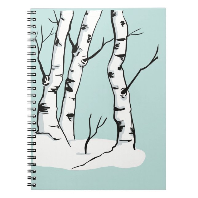 Cuaderno Snowy Colorado Aspen Tree (Frente)