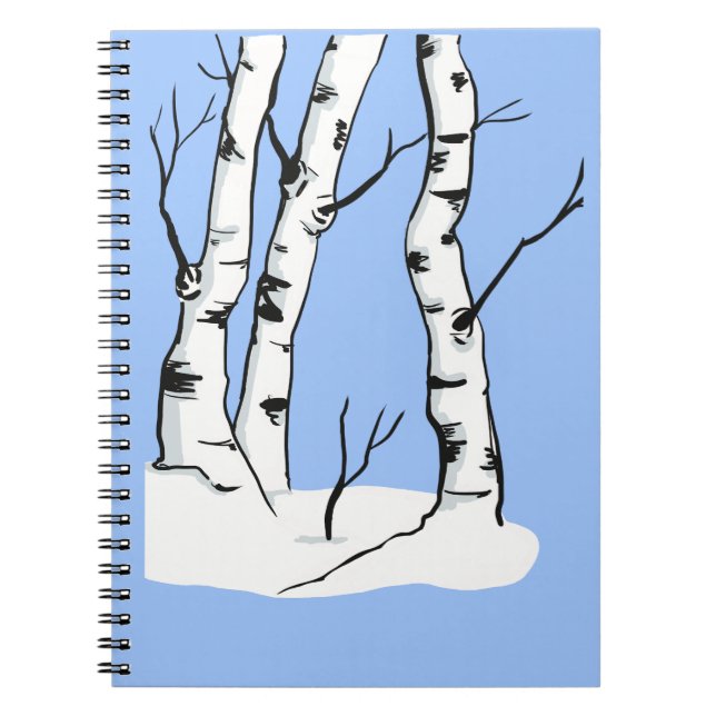 Cuaderno Snowy Colorado Aspen Tree (Frente)