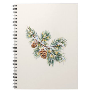 Cuaderno Snowy Pine Branch
