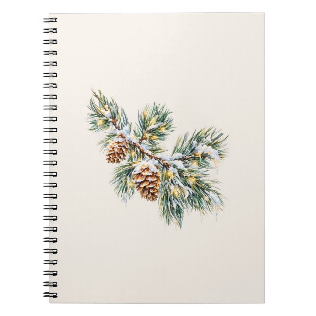 Cuaderno Snowy Pine Branch (Frente)
