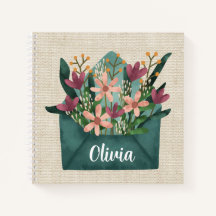 Sobre de acuarela personalizado con flores