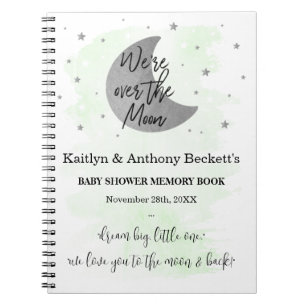 Cuaderno Sobre la luna   Libro de memoria de Baby Shower ne
