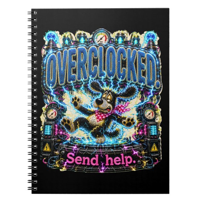 Cuaderno Sobrecargado Envía Ayuda Divertido Agotamiento (Frente)