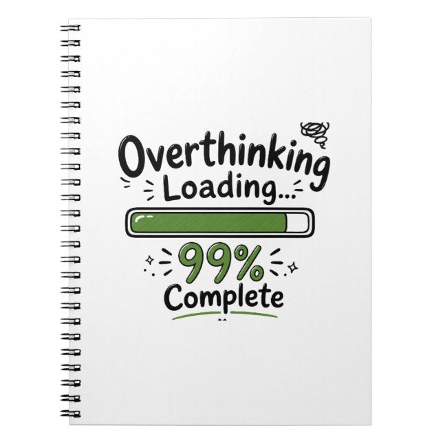 Cuaderno Sobrecargando Pensamientos 99% Completado Chiste D (Frente)