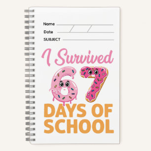Cuaderno Sobreviví 67 Días de Escuela Donut Divertido