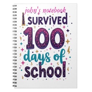 Cuaderno Sobreviví a 100 días de diseño de unicornio escola