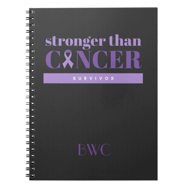 Cuaderno Sobreviviente de cáncer morado (Frente)