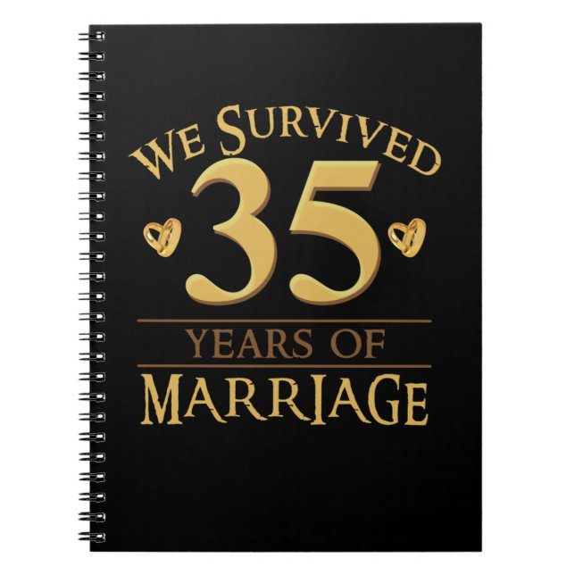 Cuaderno Sobrevivimos A 35 Años De Matrimonio Pareja 35 Año (Frente)