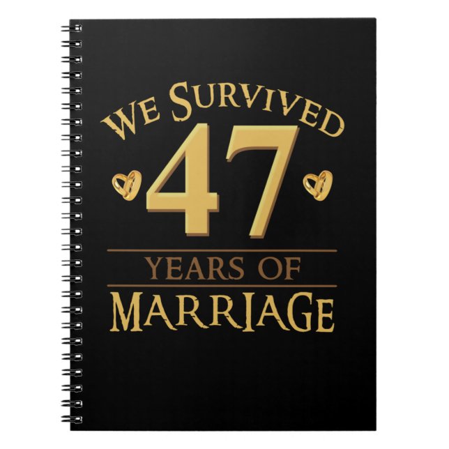 Cuaderno Sobrevivimos A 47 Años De Matrimonio Pareja 47 Año (Frente)