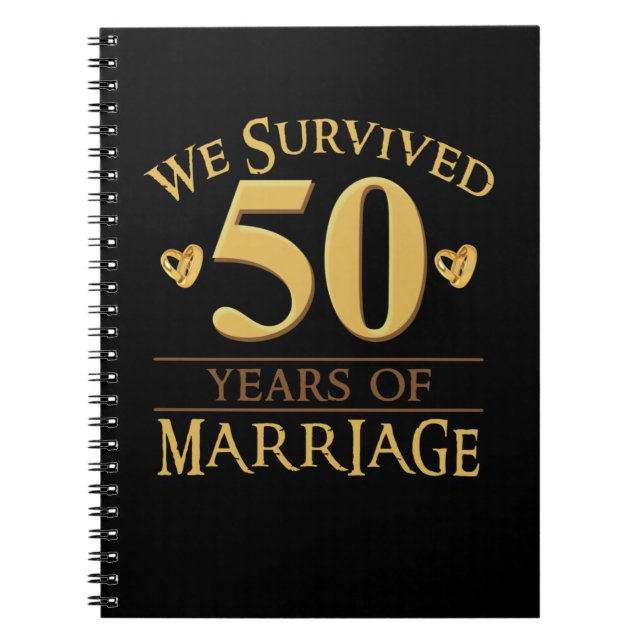Cuaderno Sobrevivimos A 50 Años De Matrimonio Pareja 50 Año (Frente)