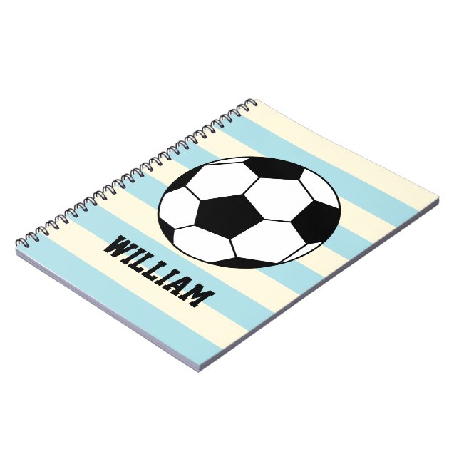 Cuaderno Soccer Football Sports Player Custom Name (Lado Izquierdo)