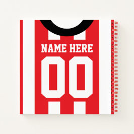 Cuaderno Soccer Rugby Red Stripes Personalizado Jersey