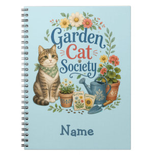 Cuaderno Sociedad de Gatos de Jardín Cottagecore Florales