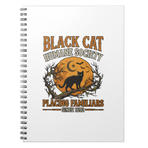Cuaderno Sociedad Humanitaria del Gato Negro Halloween Luna