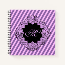 Cuaderno Sofisticada banda rosa monogramada